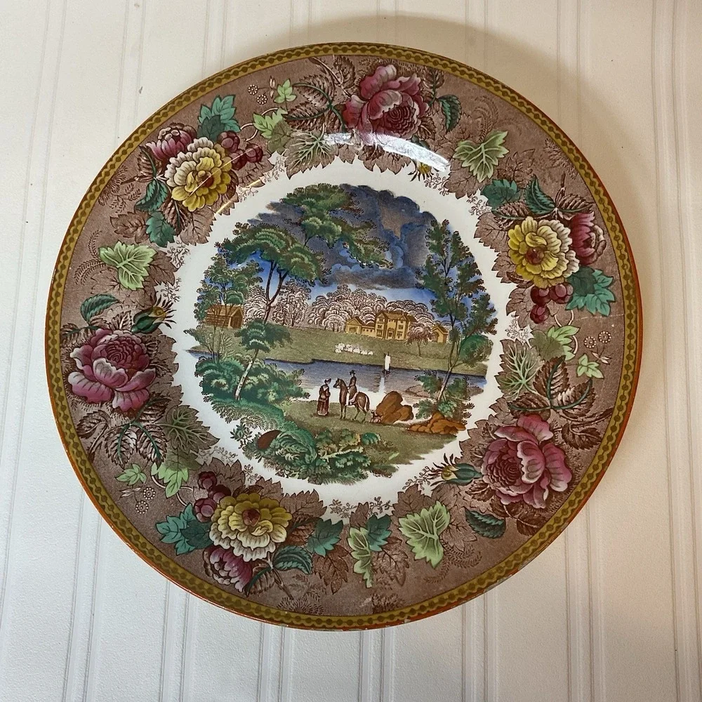 Vintage Wedgwood Etruria LANDSCAPE Multicolor Dinner‎ Plate 10